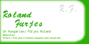 roland furjes business card